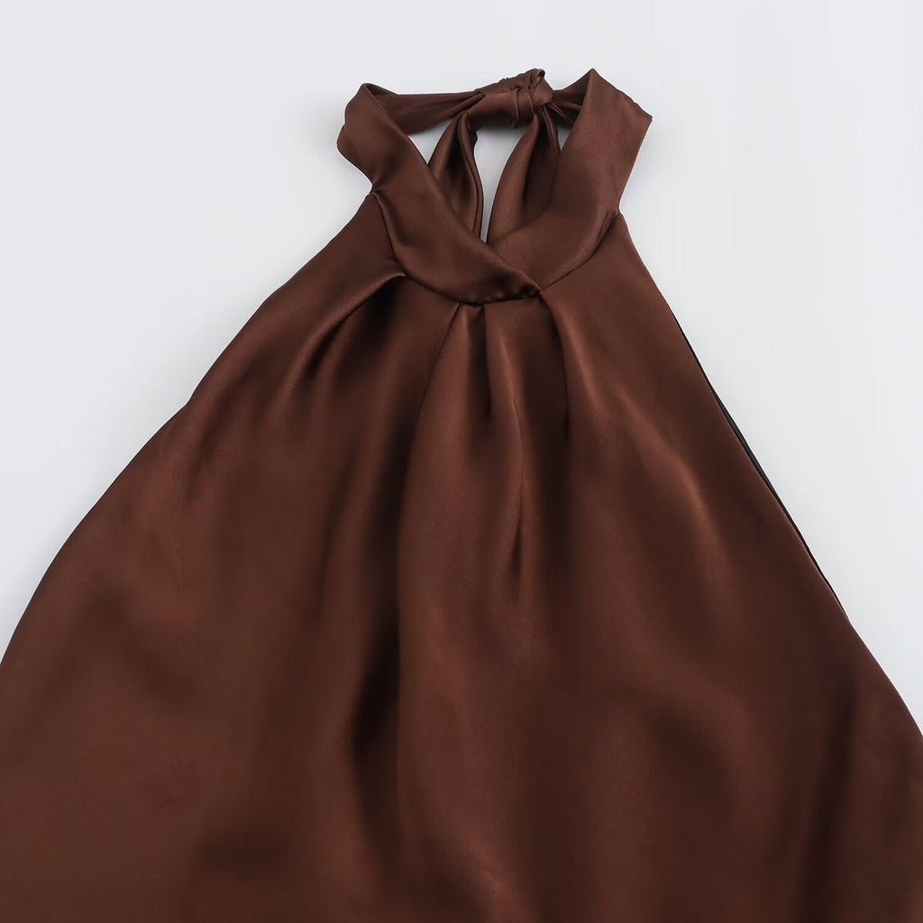 Women's Halter Neck Open Back Maxi Dress — view 2
