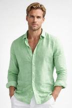 Ferdinand | Men's Linen Shirt with Button Front and Long Sleeves