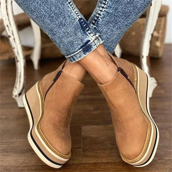 Valeria | Women’s Ankle Wedge Slip On Boots