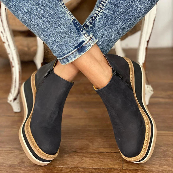 Valeria | Women’s Ankle Wedge Slip On Boots