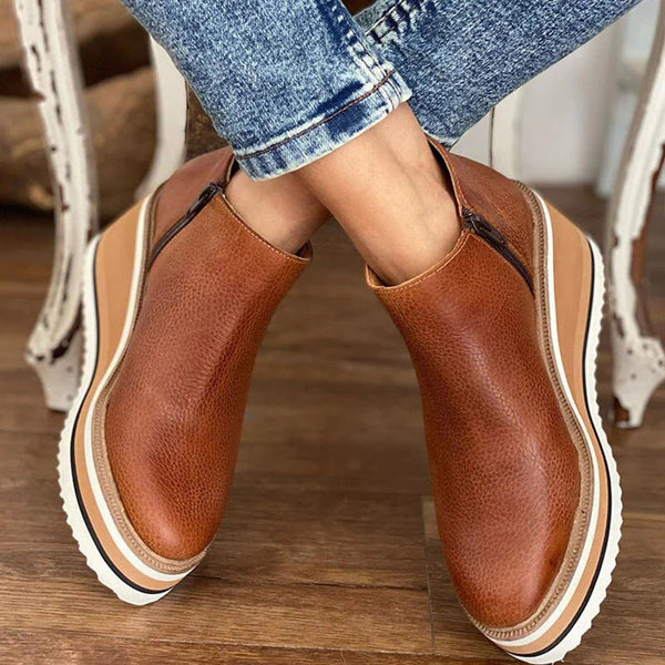 Valeria | Women’s Ankle Wedge Slip On Boots
