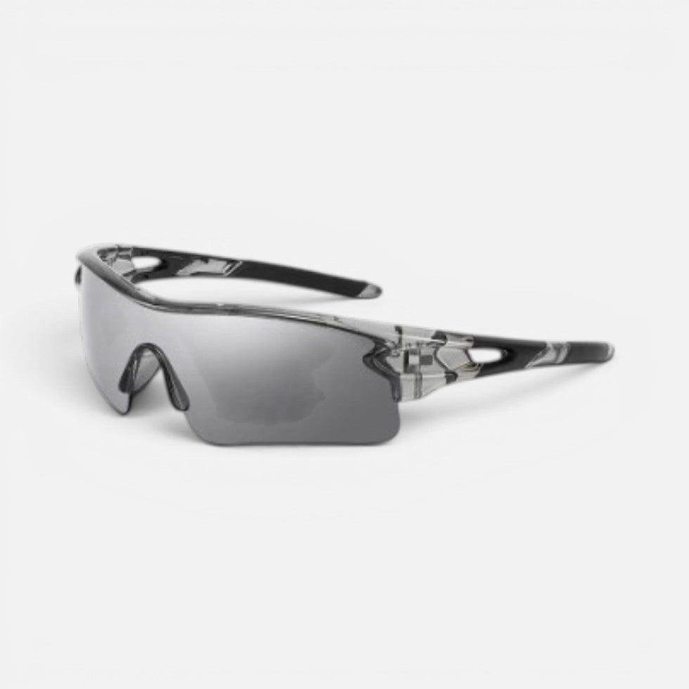 Wraparound Sport Frame Rimless Shield Lens Sunglasses
