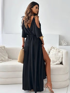Women's Cold Shoulder Wrap Maxi Dress — view 2