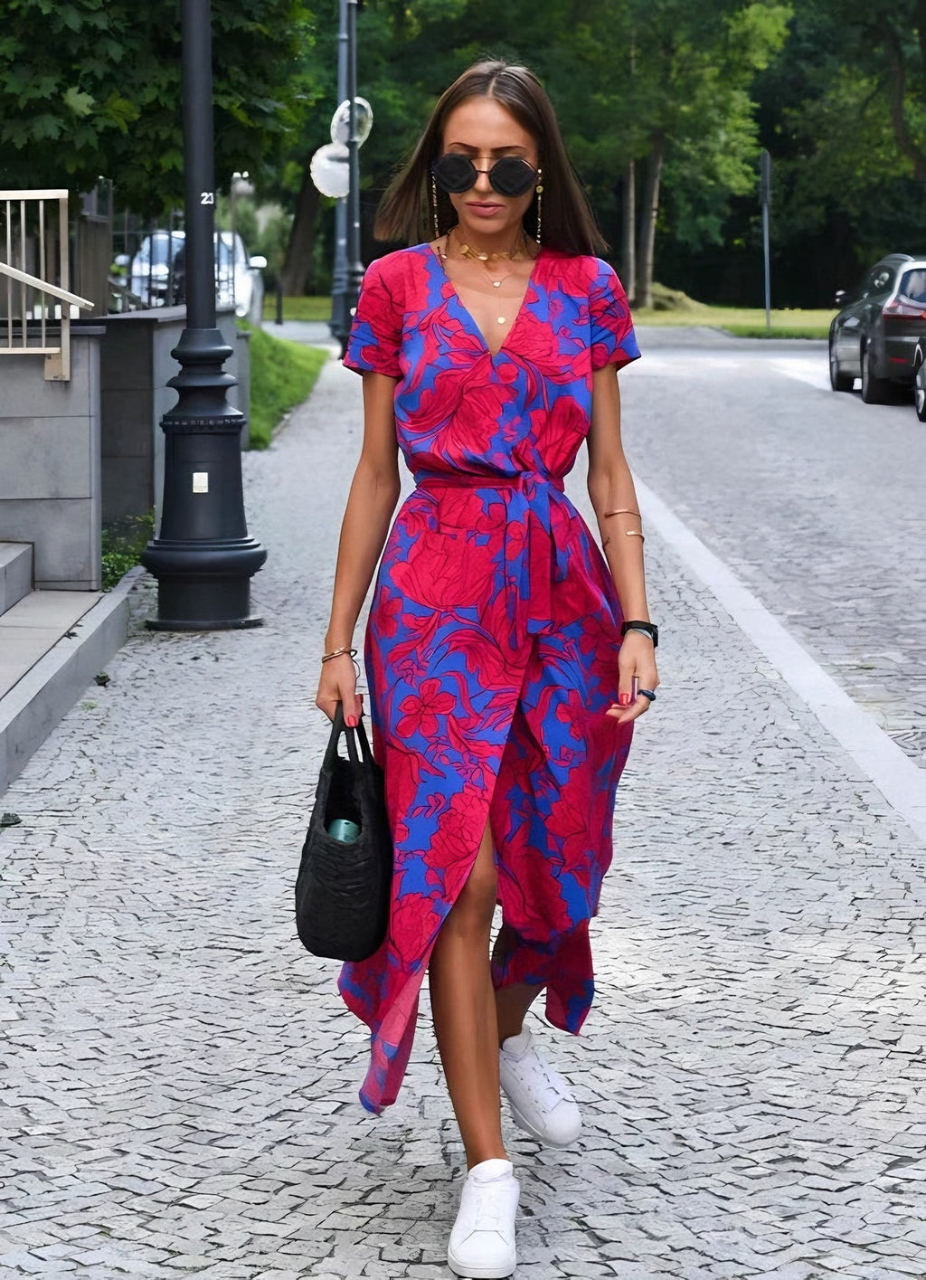 Women's Floral Maxi Wrap Dress — view 3