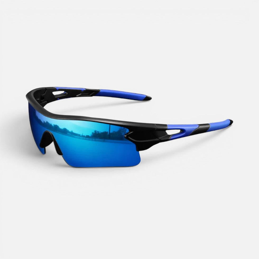 Wraparound Sport Frame Rimless Shield Lens Sunglasses