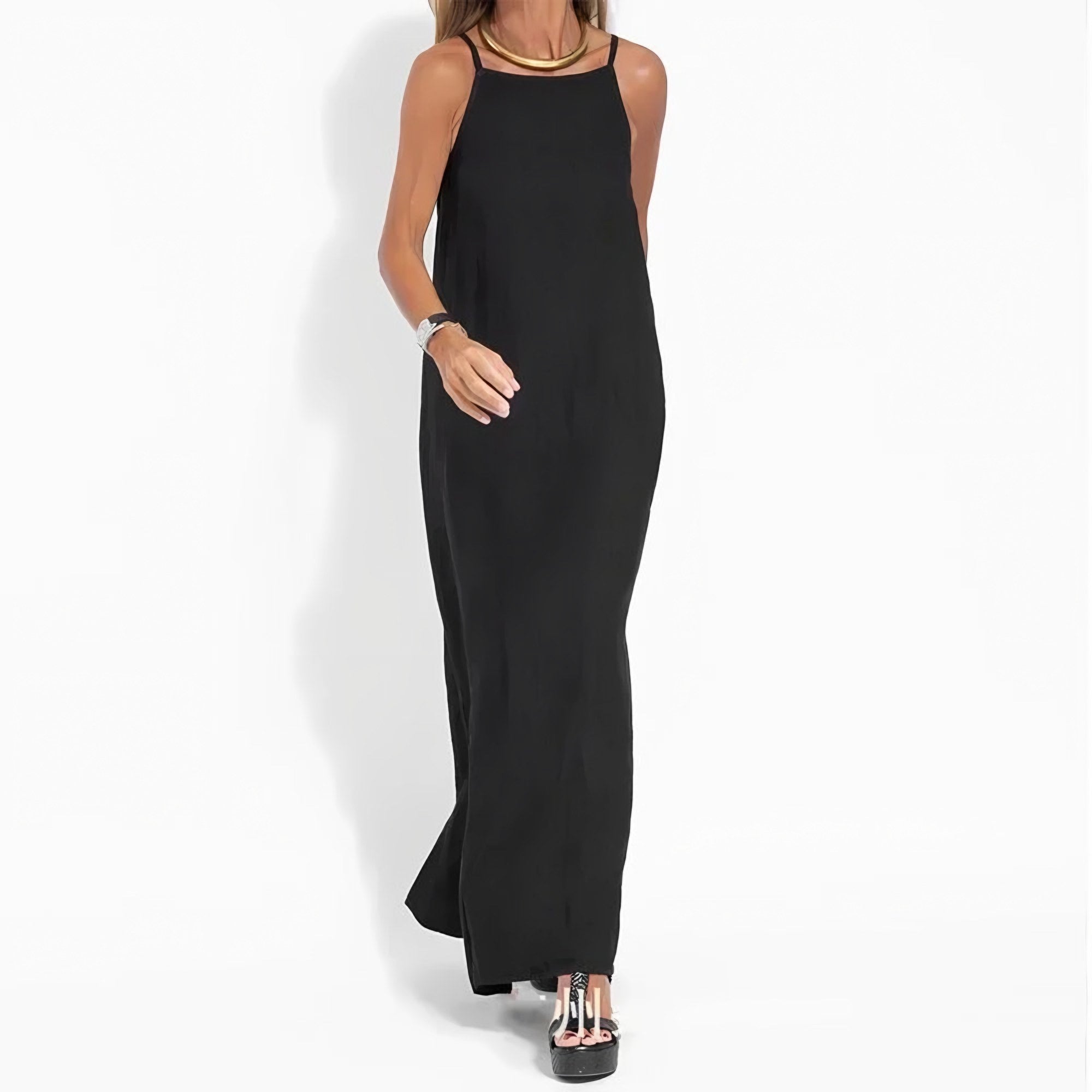 Women's Sleeveless Caftan Maxi Dress Linen — view 4