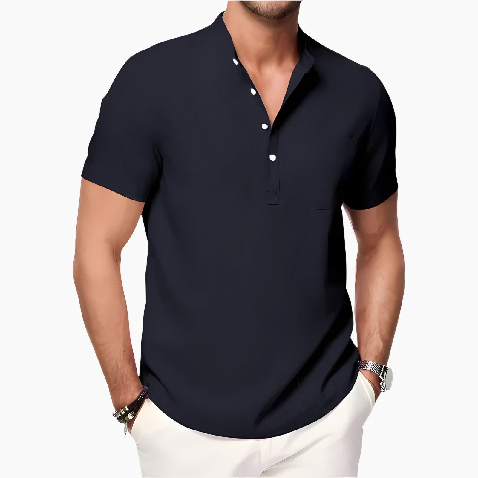 Men's Short Sleeve Henley Shirt — view 8