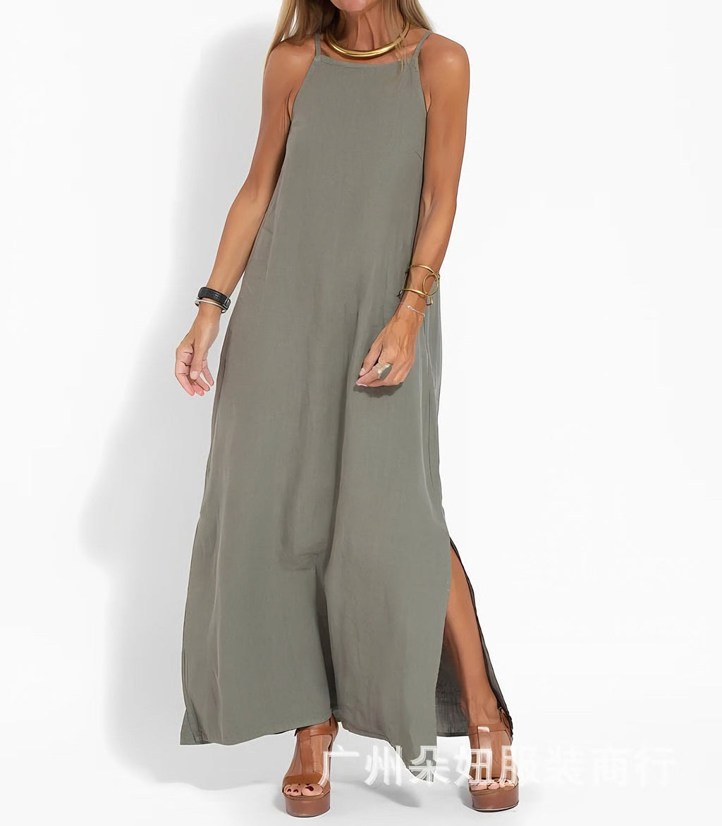 Women's Sleeveless Caftan Maxi Dress Linen — view 2
