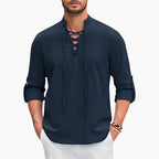 Men's Lace-Up Long Sleeve Shirt — view 4