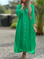 Women's Long Sleeve Shirt Maxi Dress — view 8
