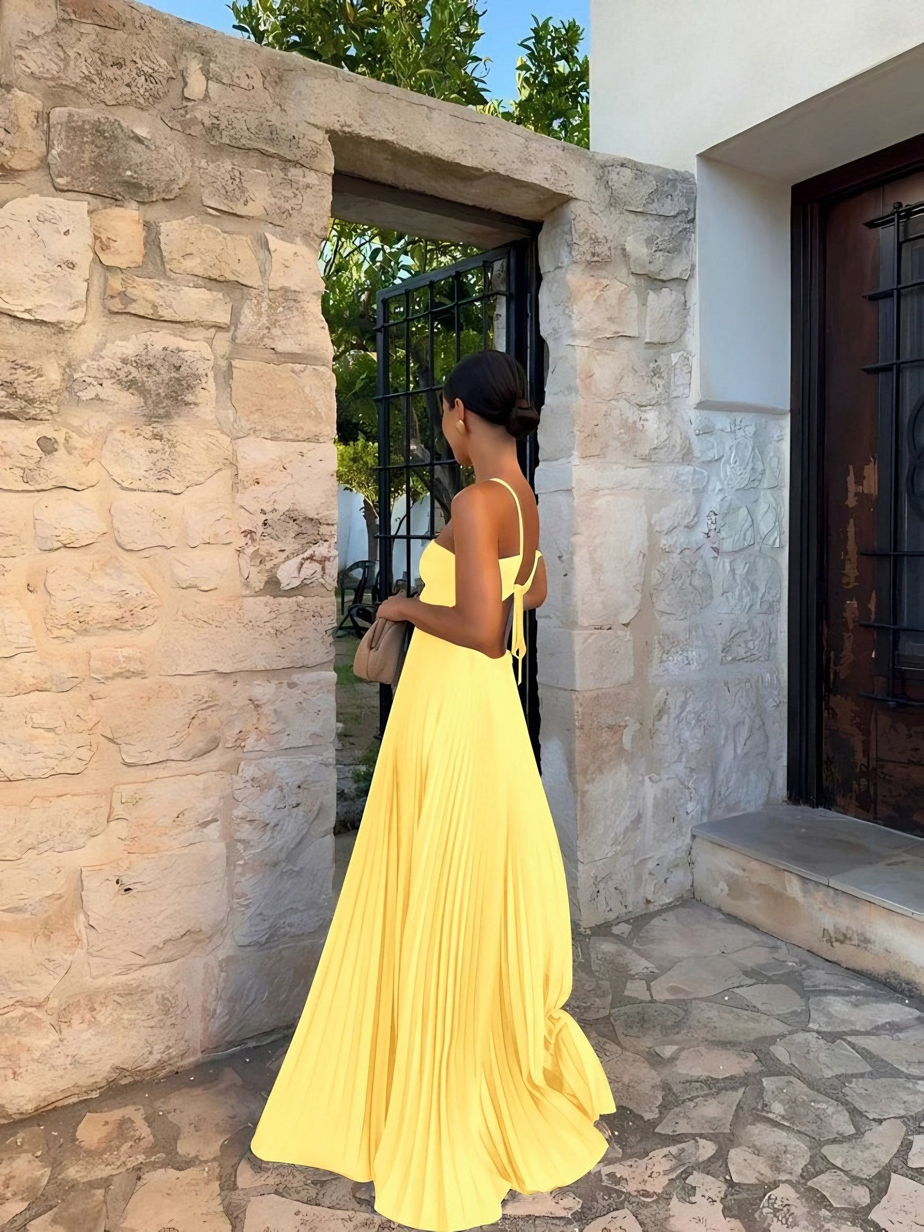 Women's Sleeveless Pleated Maxi Dress — view 4