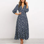Women's Floral Maxi Long Sleeve Dress — view 1