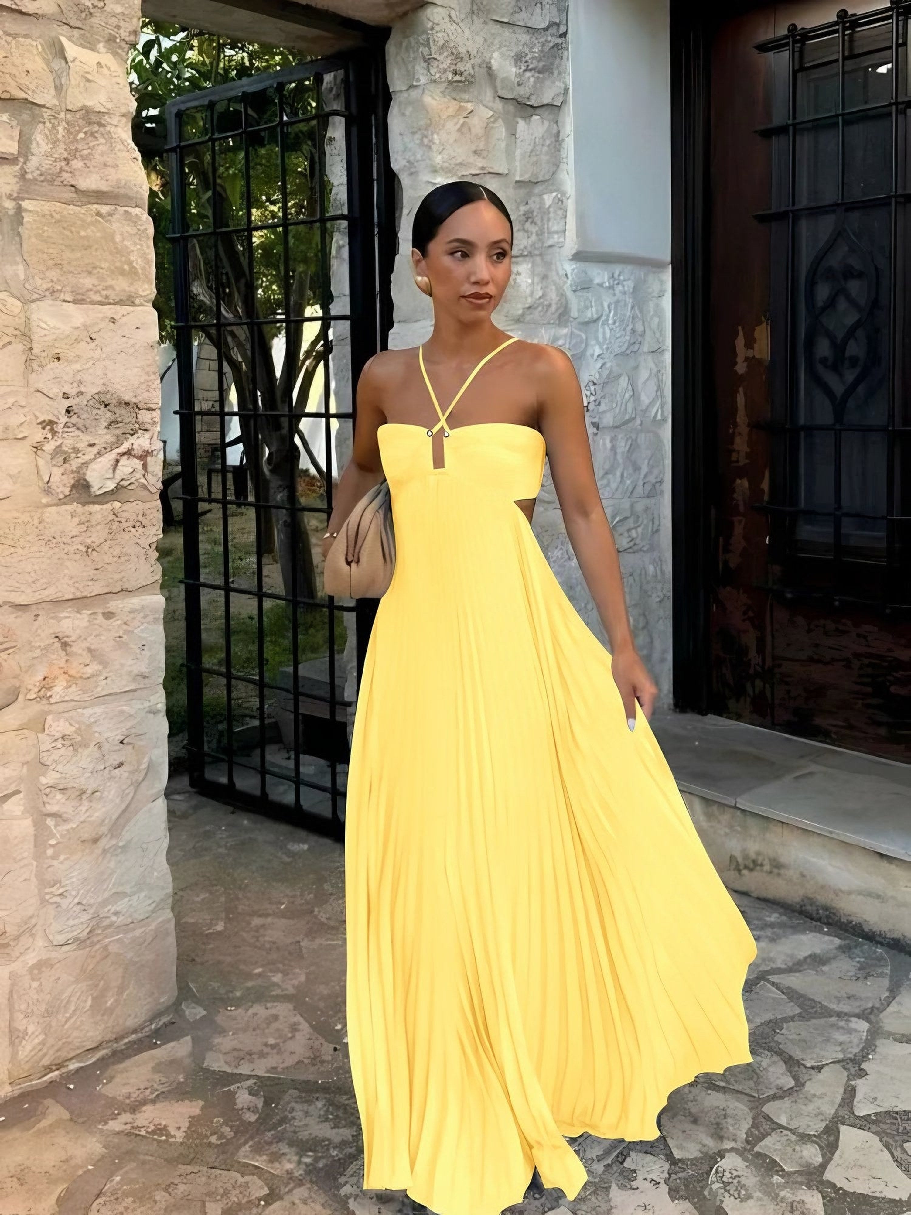 Women's Sleeveless Pleated Maxi Dress — view 3