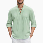 Men's Lace-Up Long Sleeve Shirt — view 5
