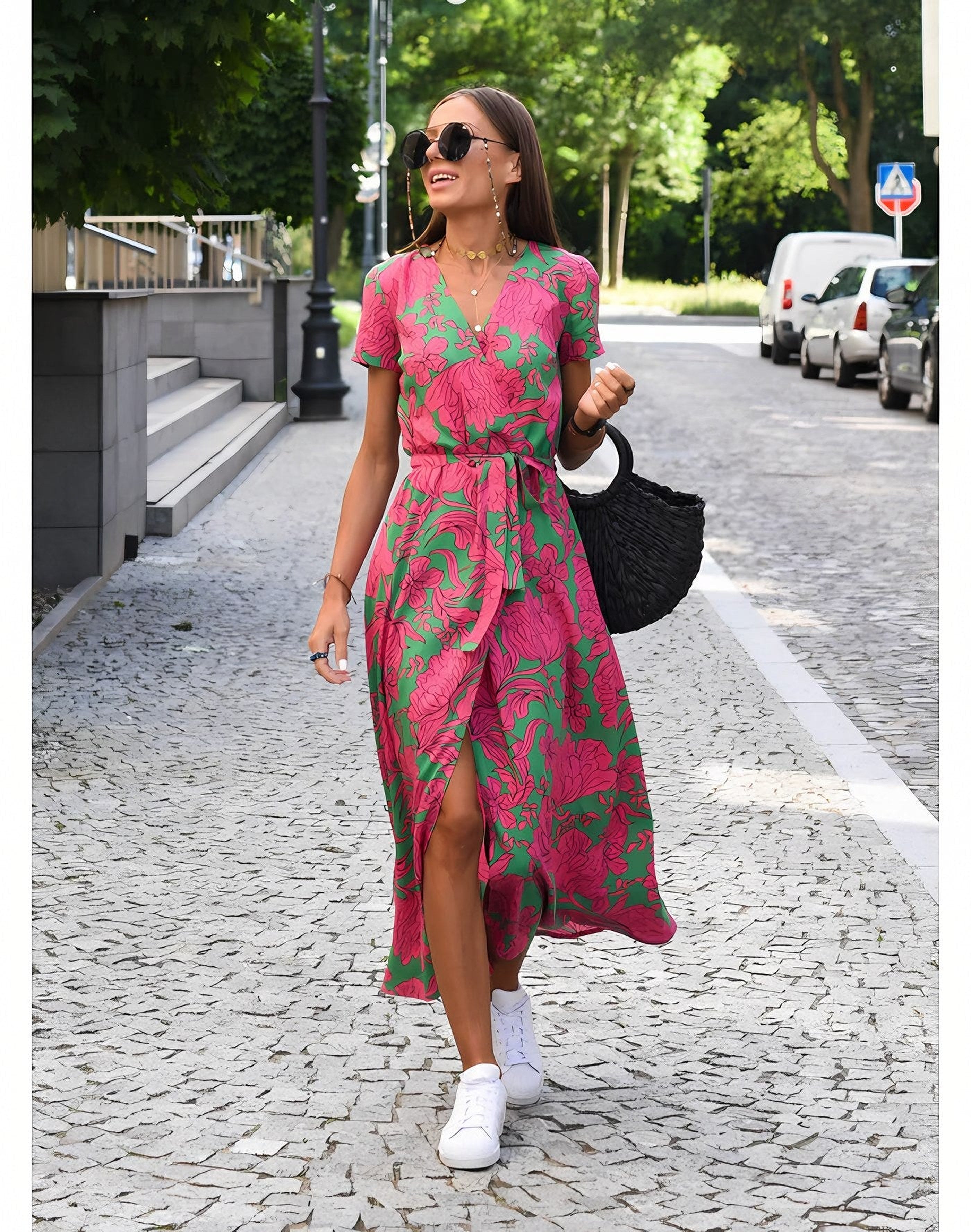 Women's Floral Maxi Wrap Dress — view 7