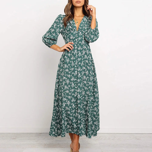 Women's Floral Maxi Long Sleeve Dress — view 2