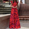 Women's Ruffle Sleeve Floral Maxi Dress — view 1