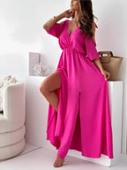 Women's Cold Shoulder Wrap Maxi Dress — view 8