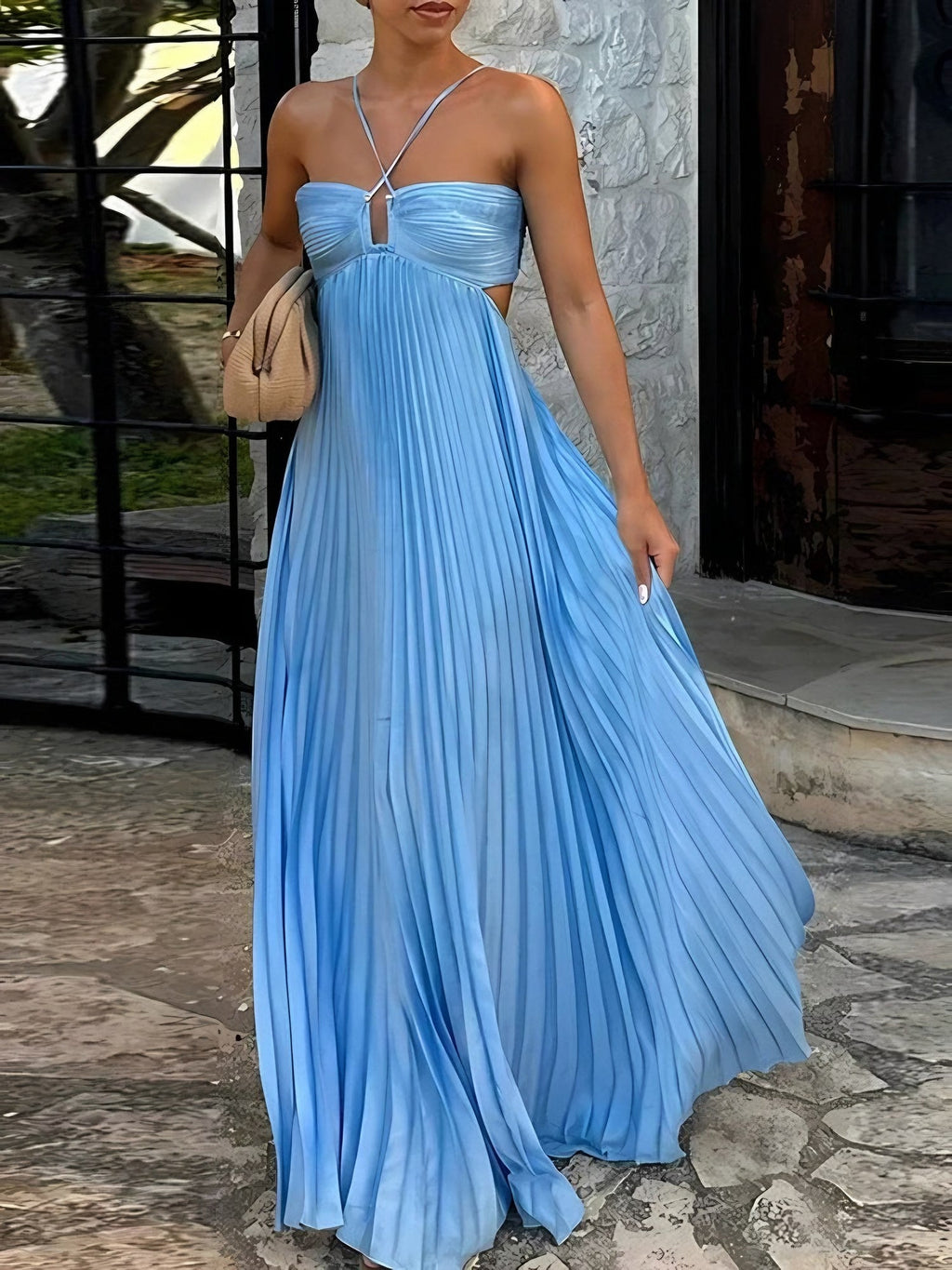 Women's Sleeveless Pleated Maxi Dress — view 1
