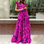 Women's Ruffle Sleeve Floral Maxi Dress — view 3