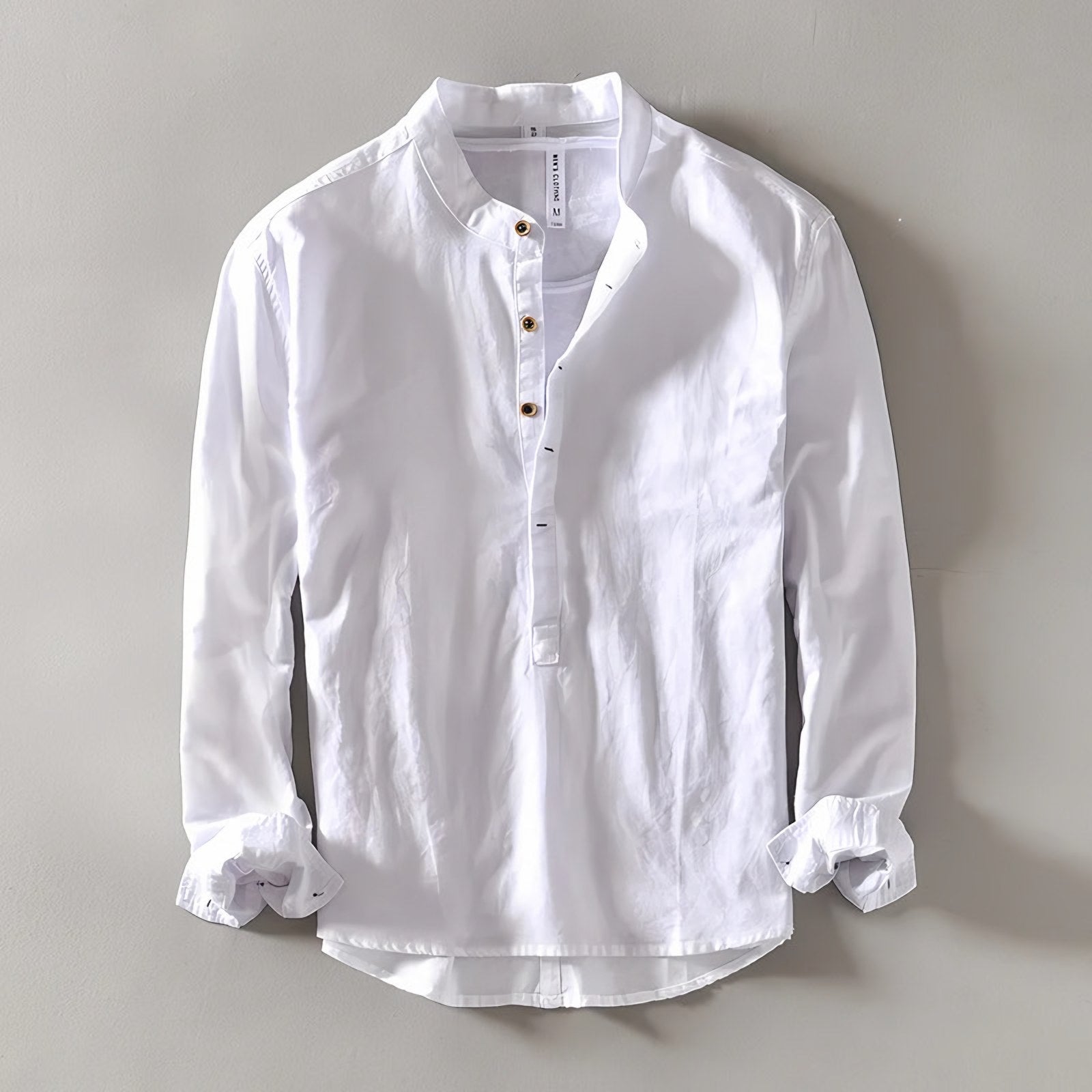 Men's Long Sleeve Henley Shirt — view 4