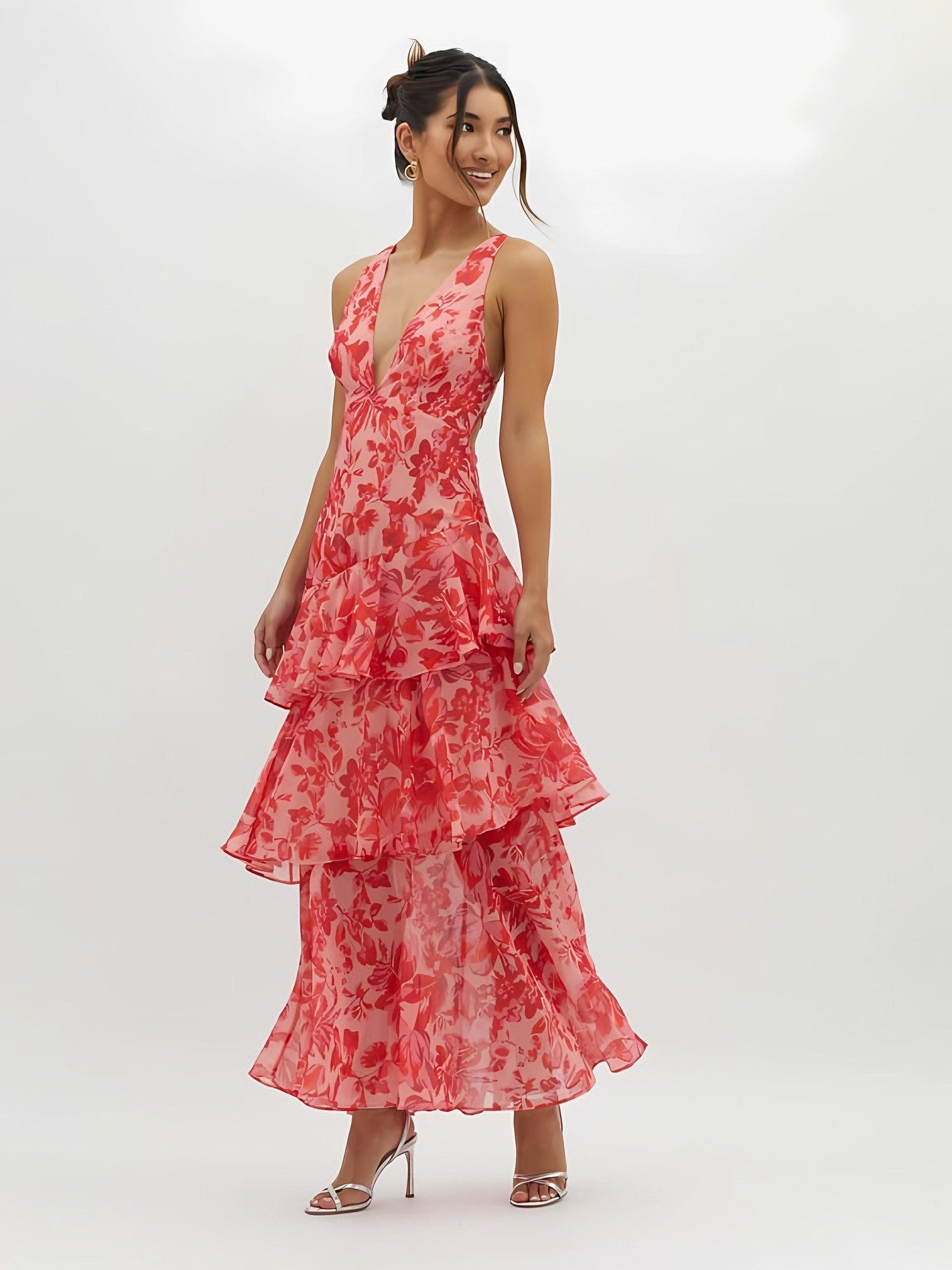 Women's Floral Strappy Back Maxi Dress — view 2