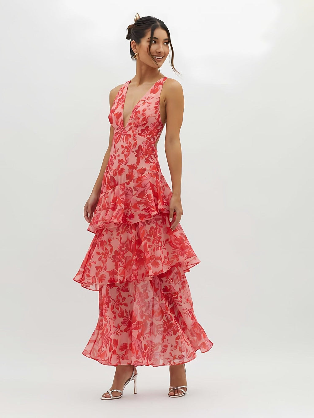 Women's Floral Strappy Back Maxi Dress — view 2