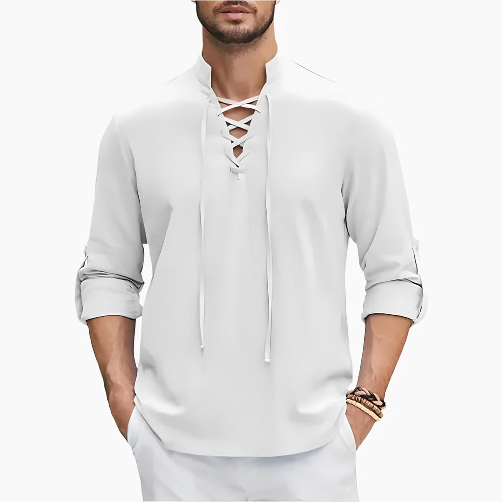 Men's Lace-Up Long Sleeve Shirt — view 6