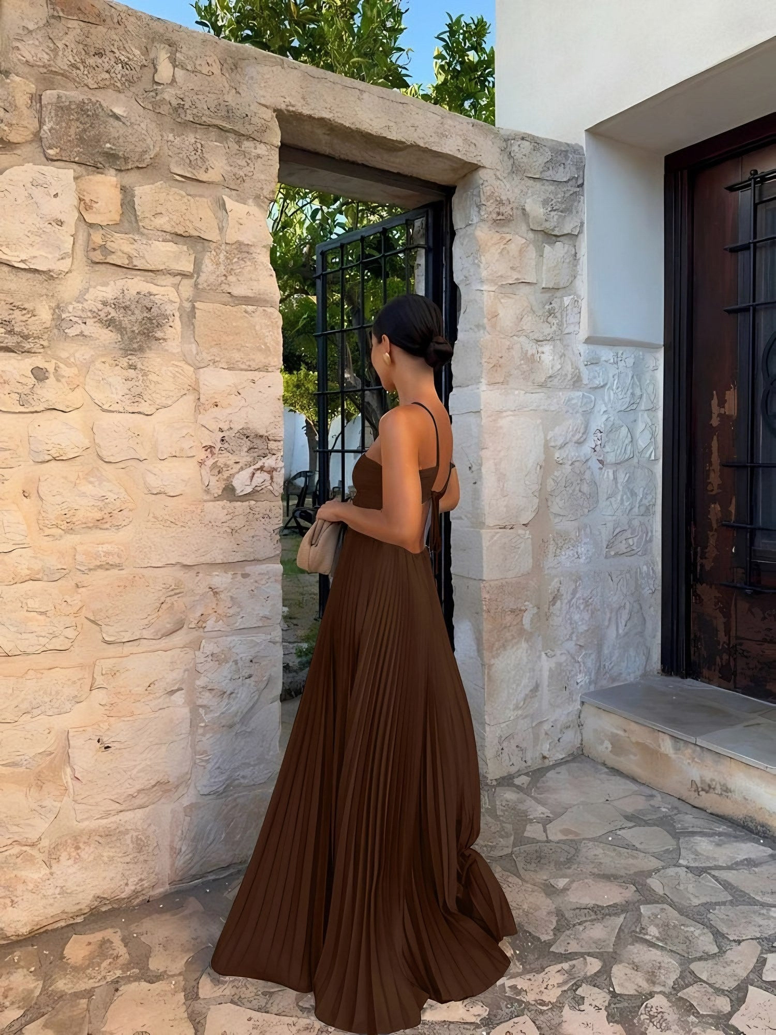 Women's Sleeveless Pleated Maxi Dress — view 6