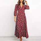 Women's Floral Maxi Long Sleeve Dress — view 5