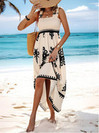 Women's Smocked Printed Maxi Dress — view 3