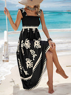 Women's Smocked Printed Maxi Dress — view 4