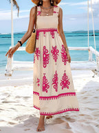 Women's Smocked Printed Maxi Dress — view 5