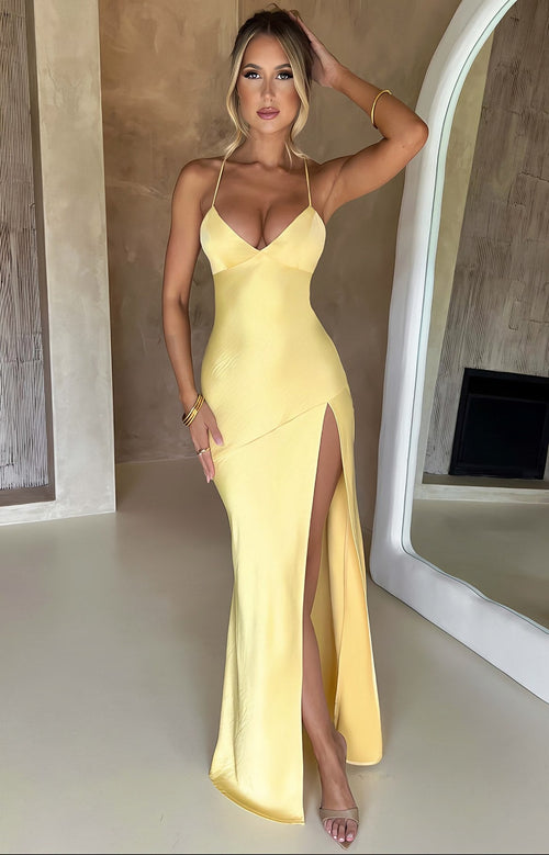 Women's Thin Strap High Slit Maxi Dress — view 1