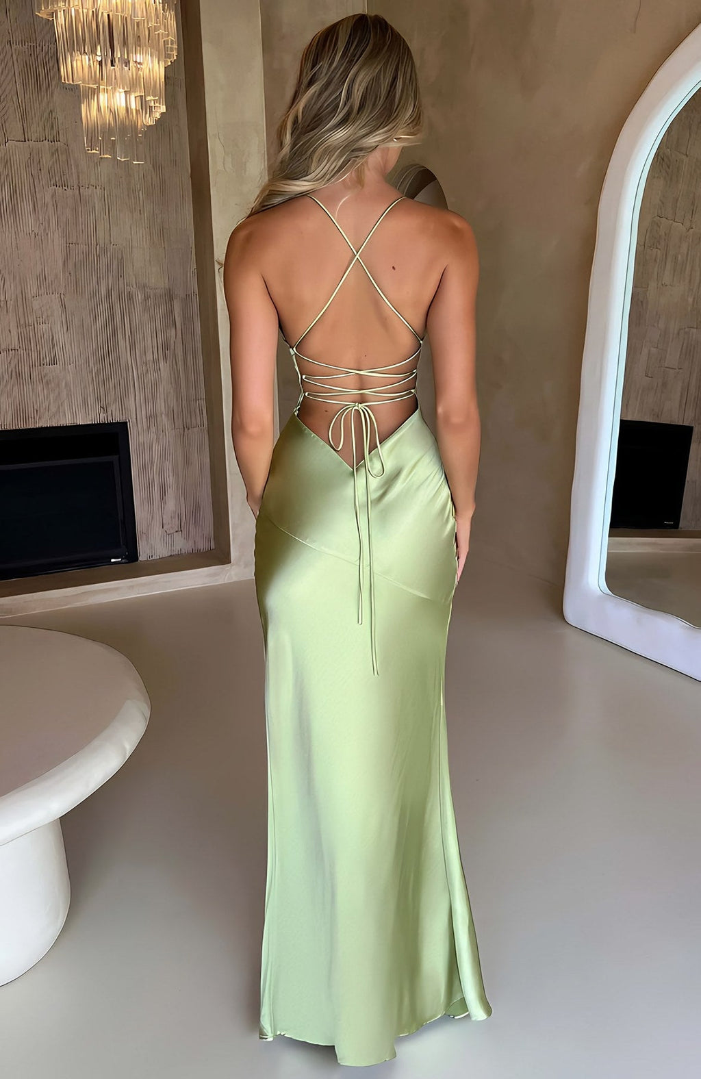 Women's Thin Strap High Slit Maxi Dress — view 12