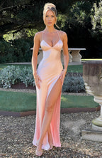 Women's Thin Strap High Slit Maxi Dress — view 14