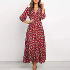 Women's Floral Maxi Long Sleeve Dress — view 4