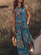Women's Graphic Print Sleeveless Maxi Dress — view 4