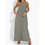 Women's Sleeveless Caftan Maxi Dress Linen — view 1