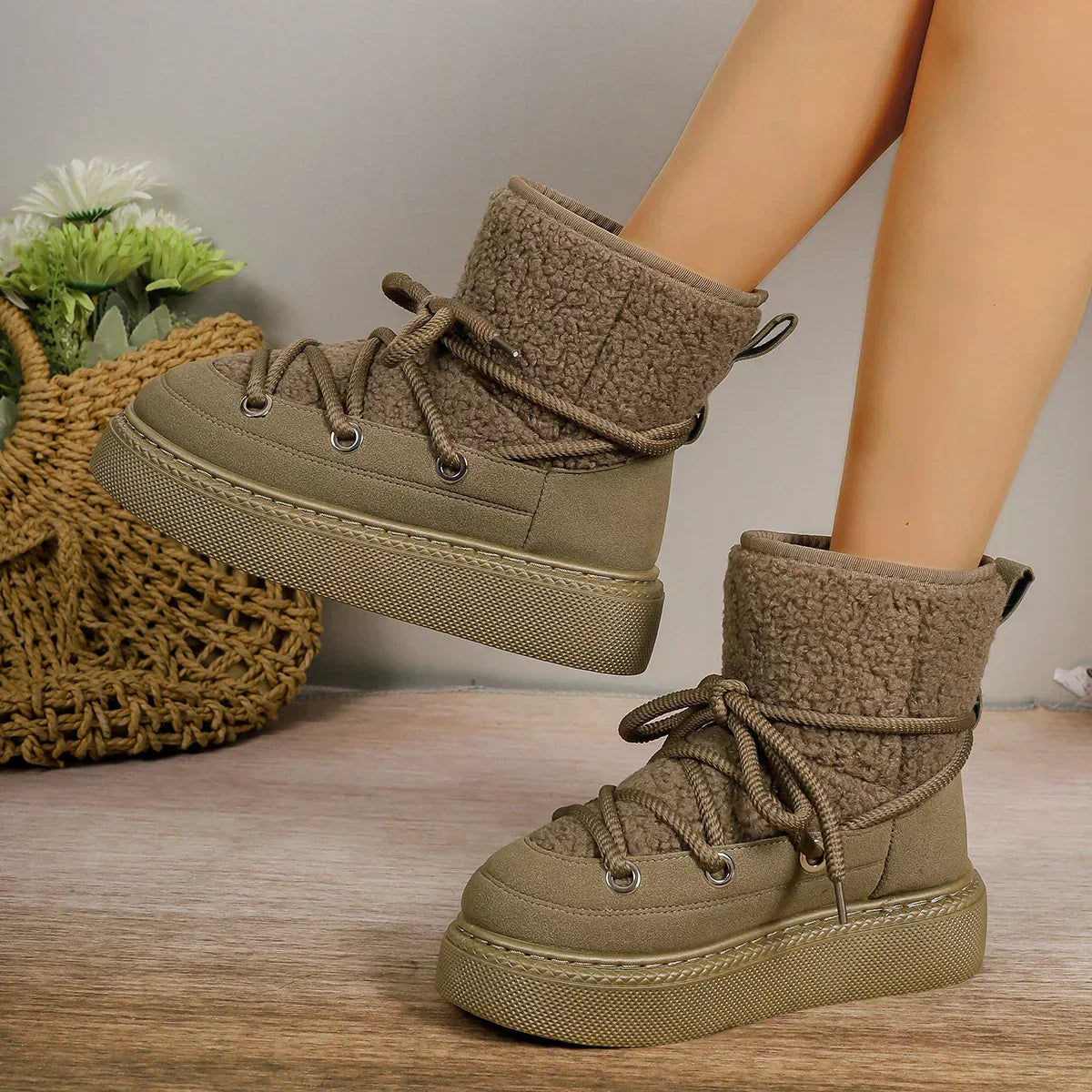 Malina | Women’s Ankle Lace Up Winter Boots