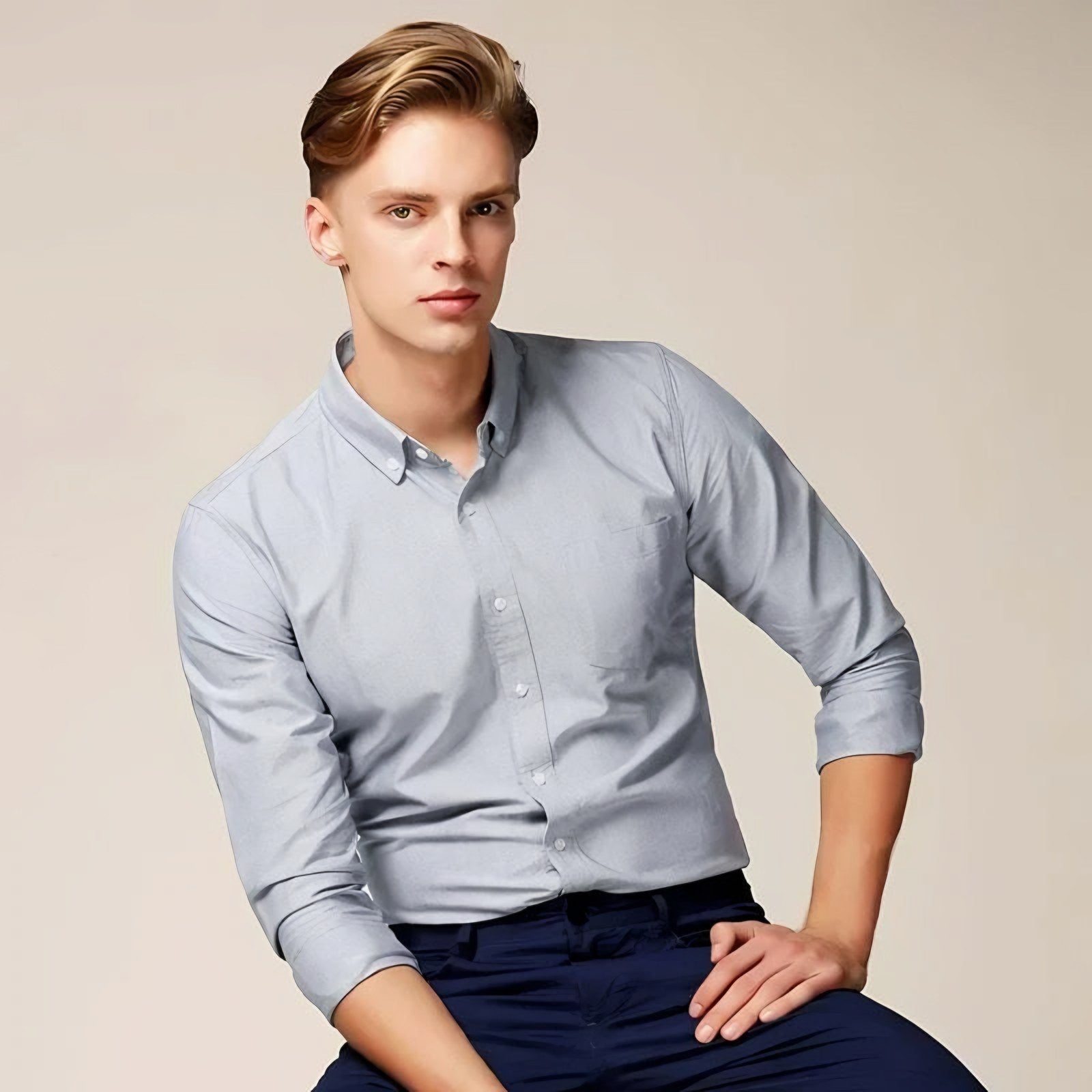 Men's Long Sleeve Button-Down Shirt — view 1