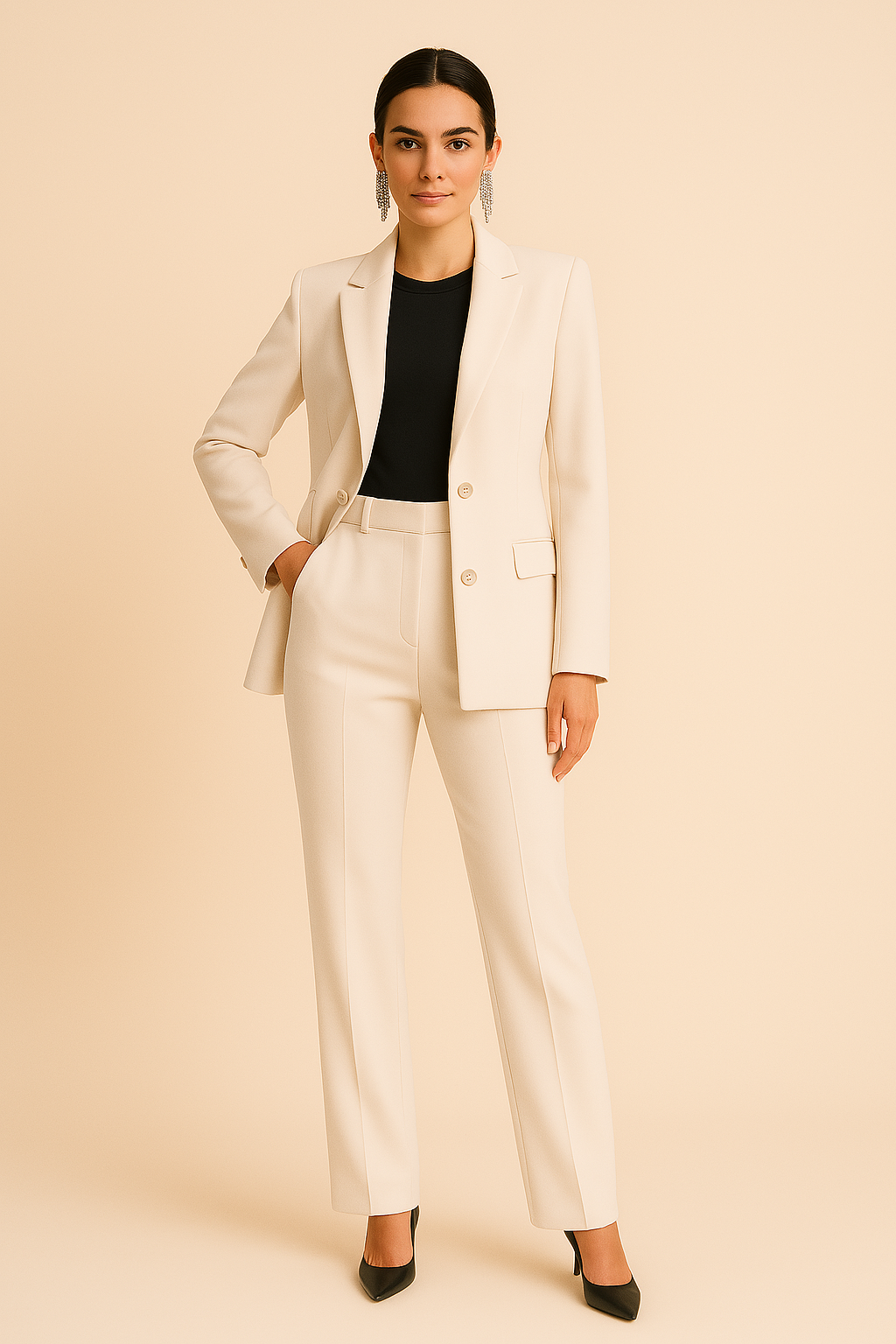 Esperanza | Women’s Lightweight Crepe Co-ord Two-Piece Suit — TOPNEWPLACE (view 2)