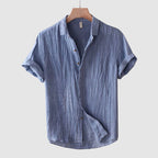 Julius | Men's Crinkle Linen Shirt with Short Sleeves