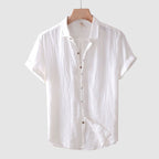 Julius | Men's Crinkle Linen Shirt with Short Sleeves