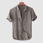 Julius | Men's Crinkle Linen Shirt with Short Sleeves