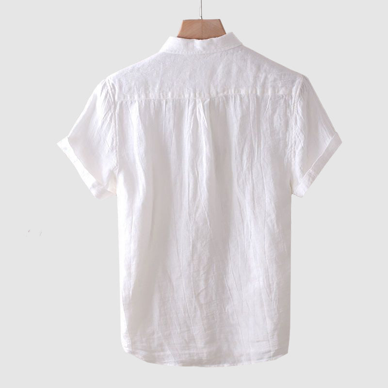 Julius | Men's Crinkle Linen Shirt with Short Sleeves