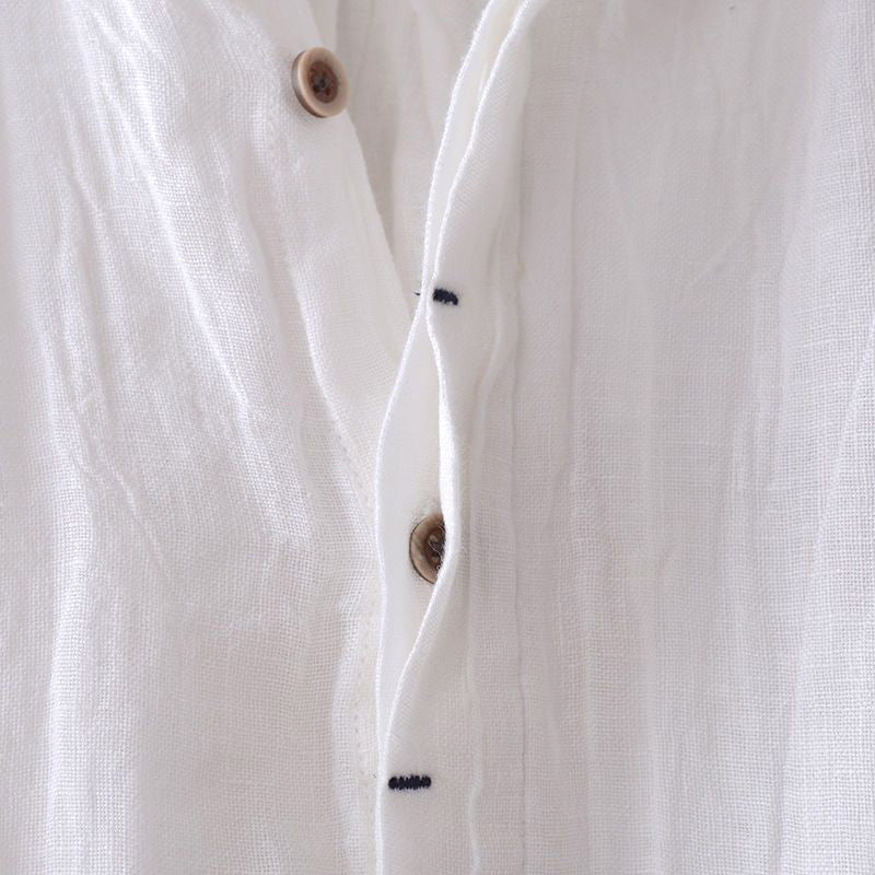 Julius | Men's Crinkle Linen Shirt with Short Sleeves