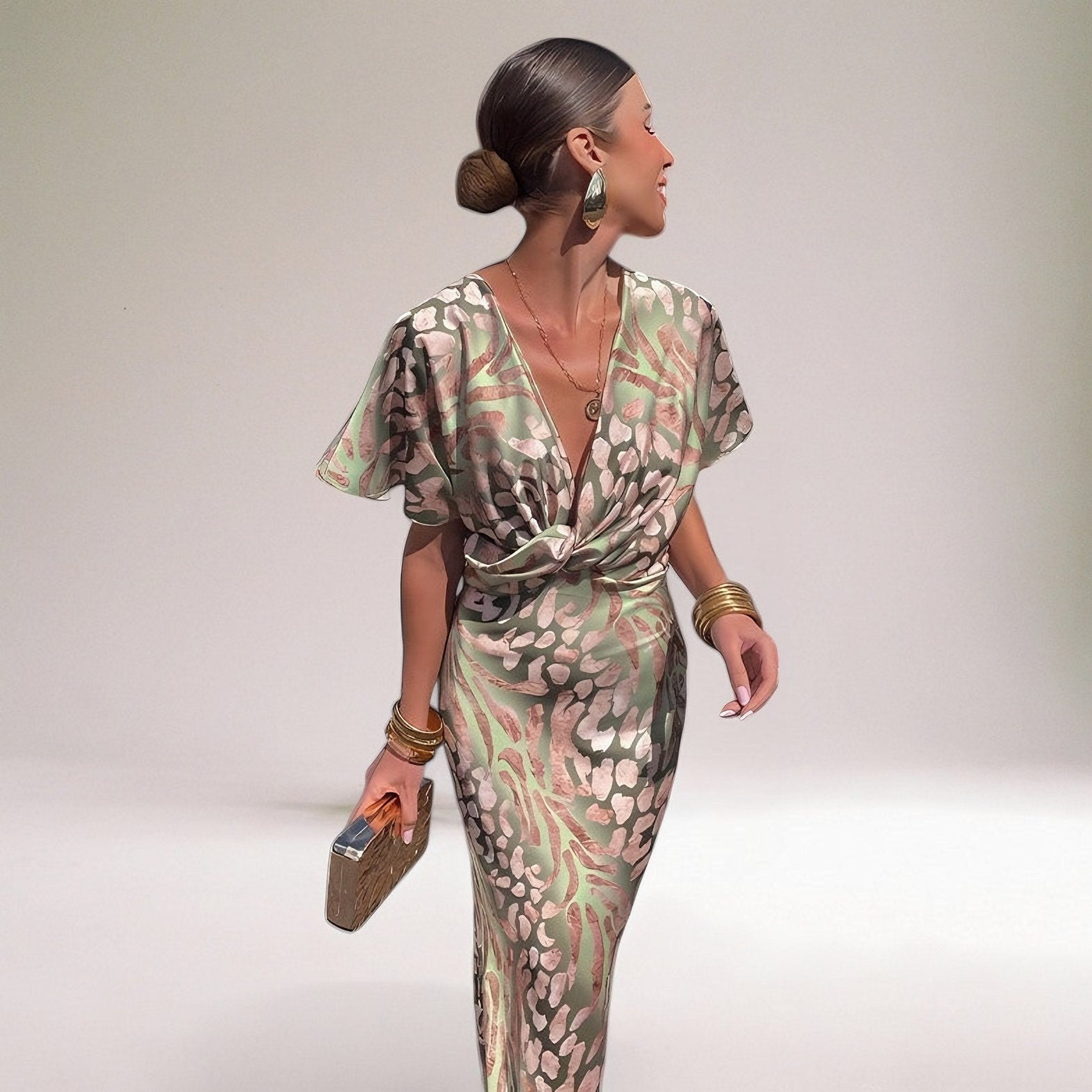 Women's Twisted V-Neck Maxi Dress — view 3