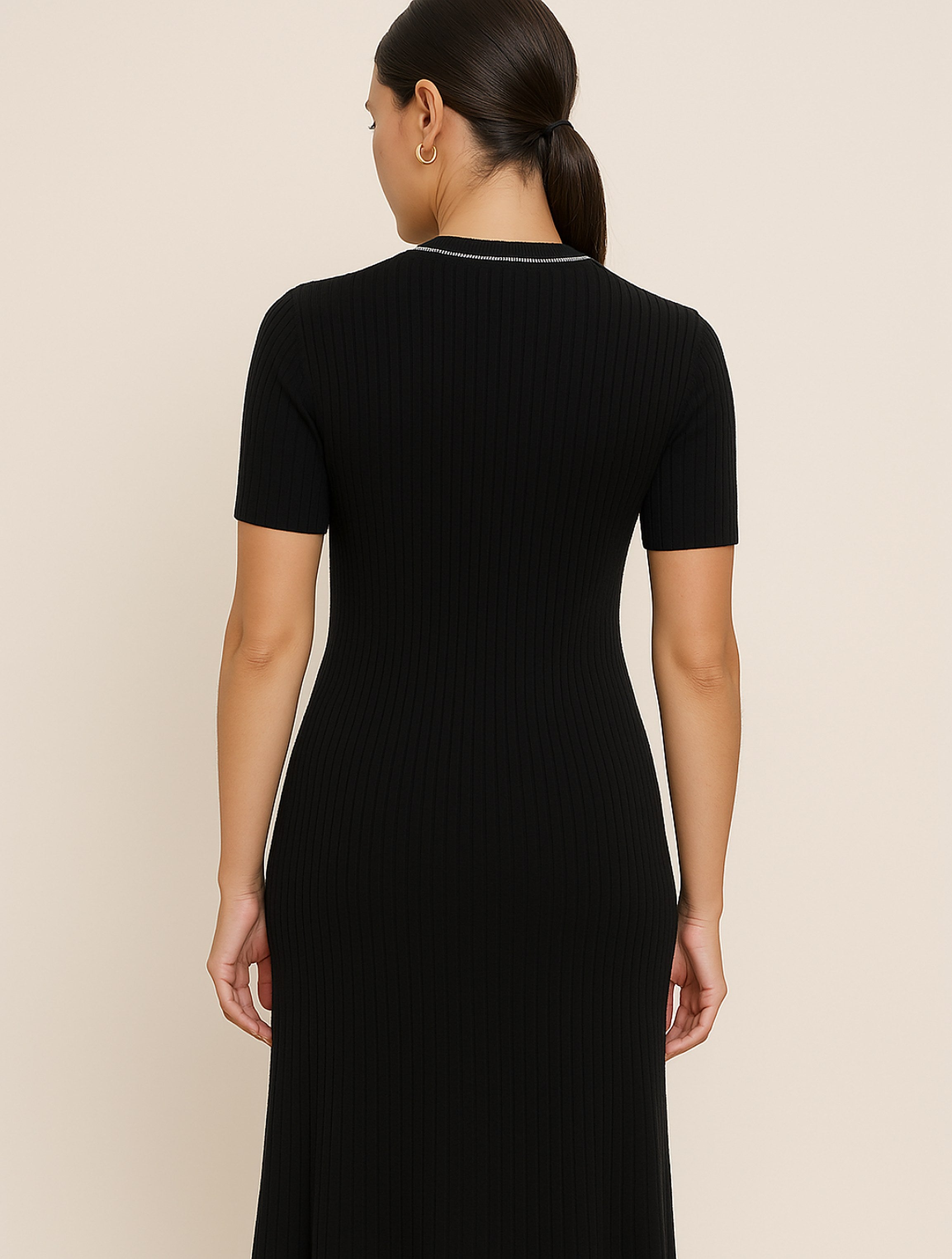 Women's Collared Ribbed Maxi Dress — view 4