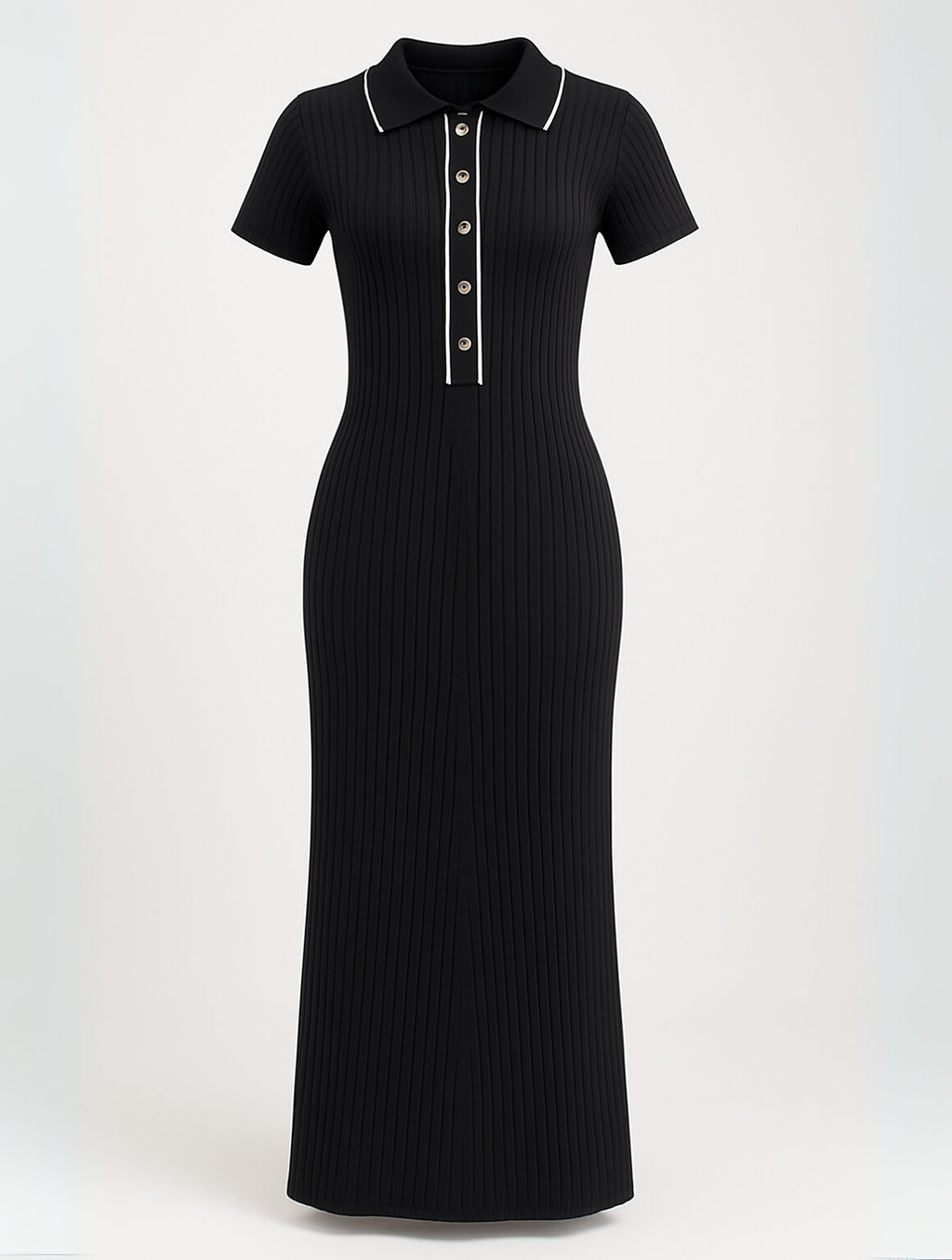 Women's Collared Ribbed Maxi Dress — view 5